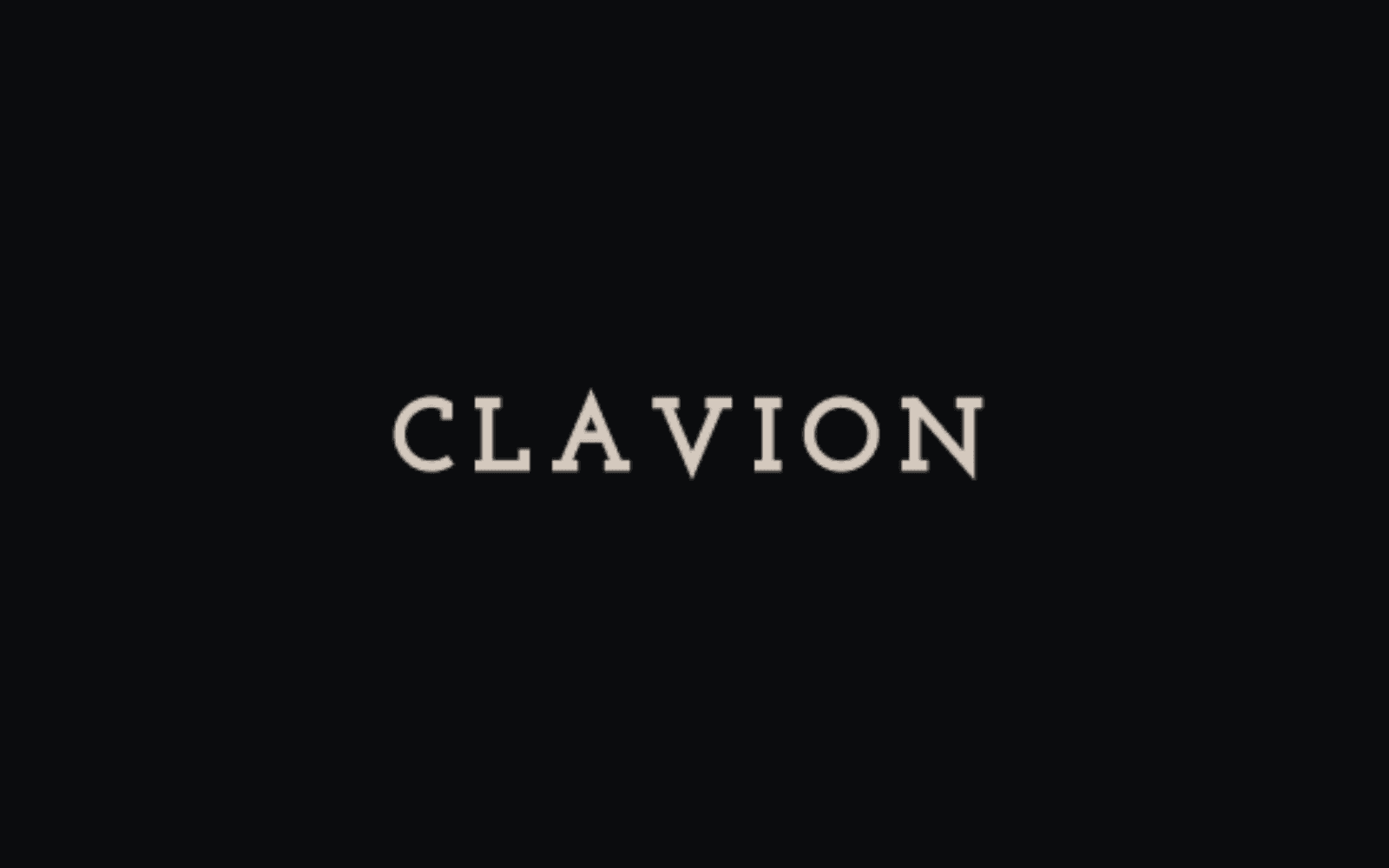 The Clavion wordmark on the studio's own ground.